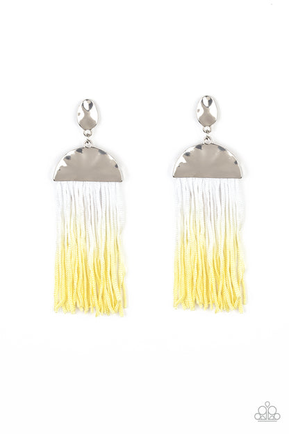 Rope Them In - yellow - Paparazzi earrings