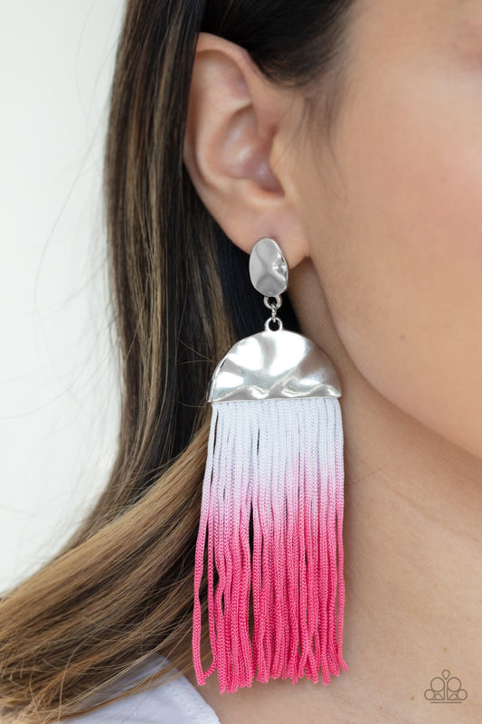 Rope Them In - pink - Paparazzi earrings