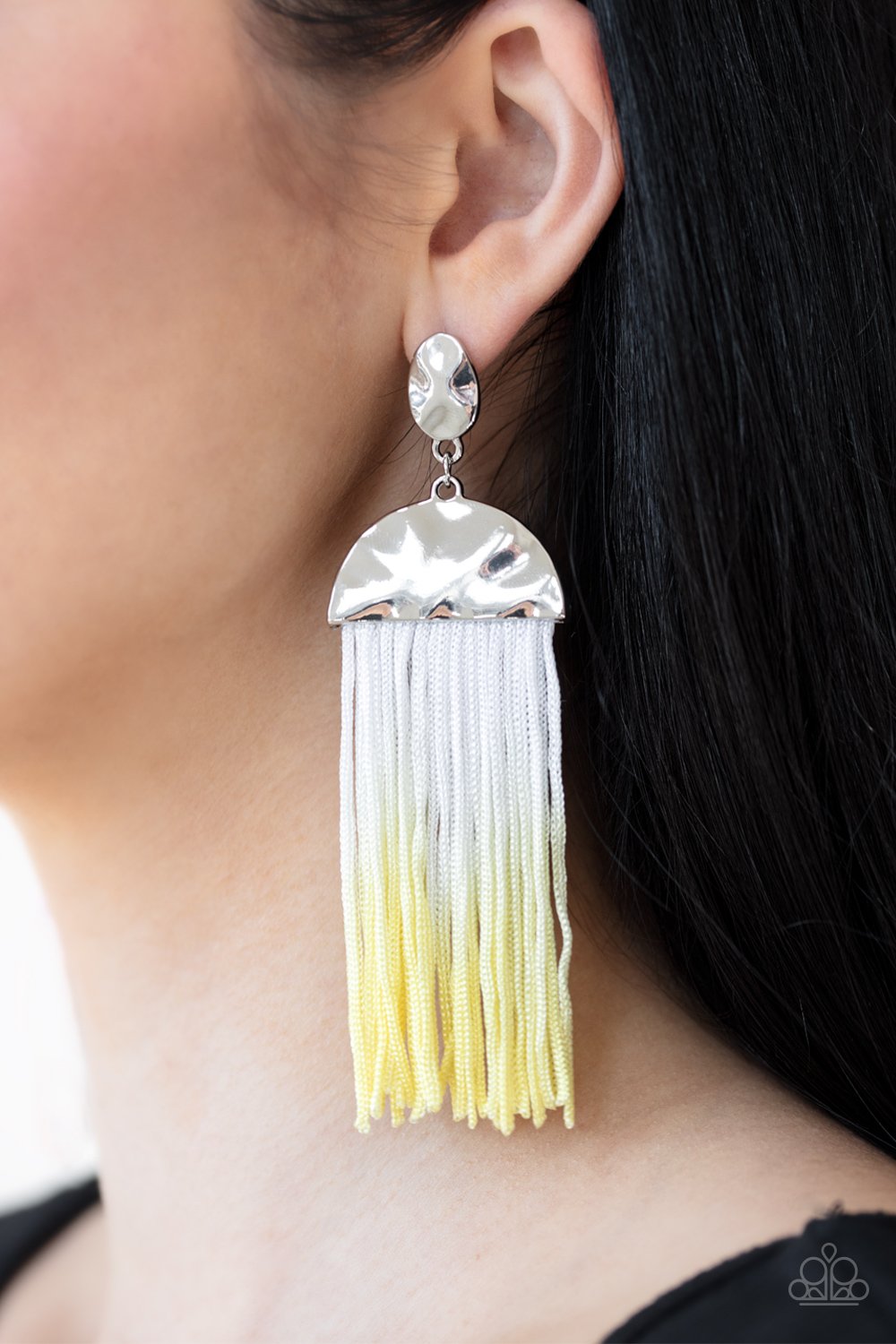Rope Them In-yellow-Paparazzi earrings