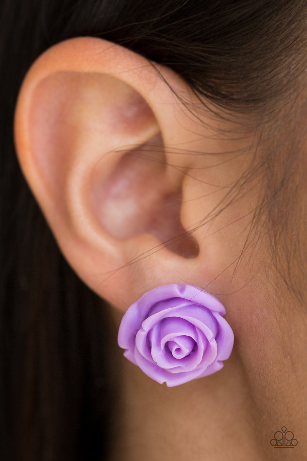 Rose Roulette - purple - Paparazzi earrings