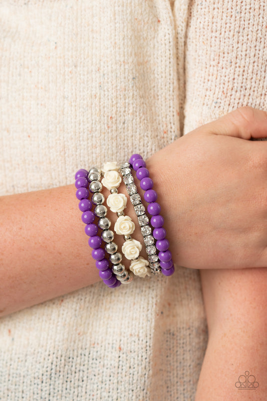 Rose Garden Grandeur - purple - Paparazzi bracelet