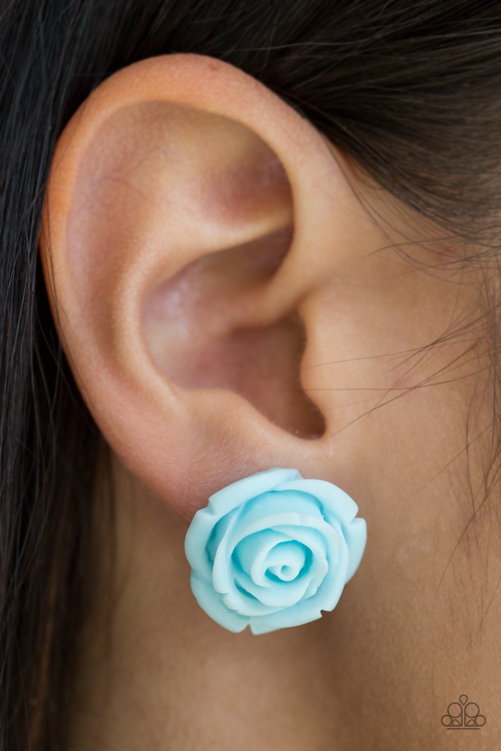 Rose Roulette - blue - Paparazzi earrings