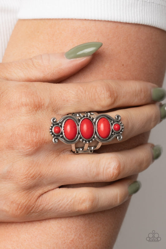 Roswell Relic - red - Paparazzi ring