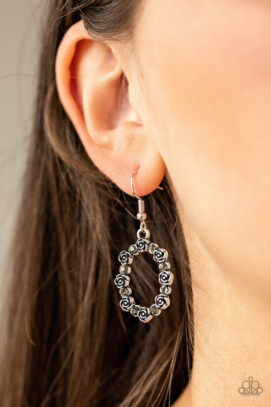 Rosy Royal-silver-Paparazzi earrings