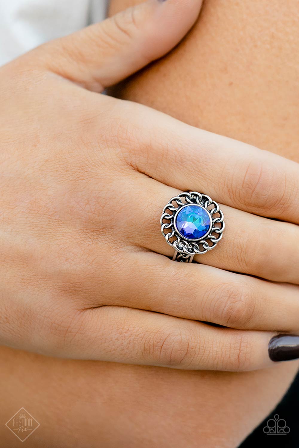 Round Table Runway - blue - Paparazzi ring
