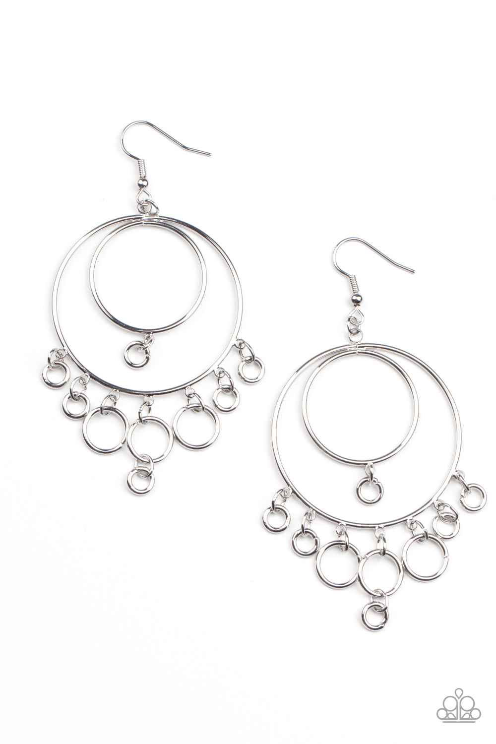 Roundabout Radiance - silver - Paparazzi earrings