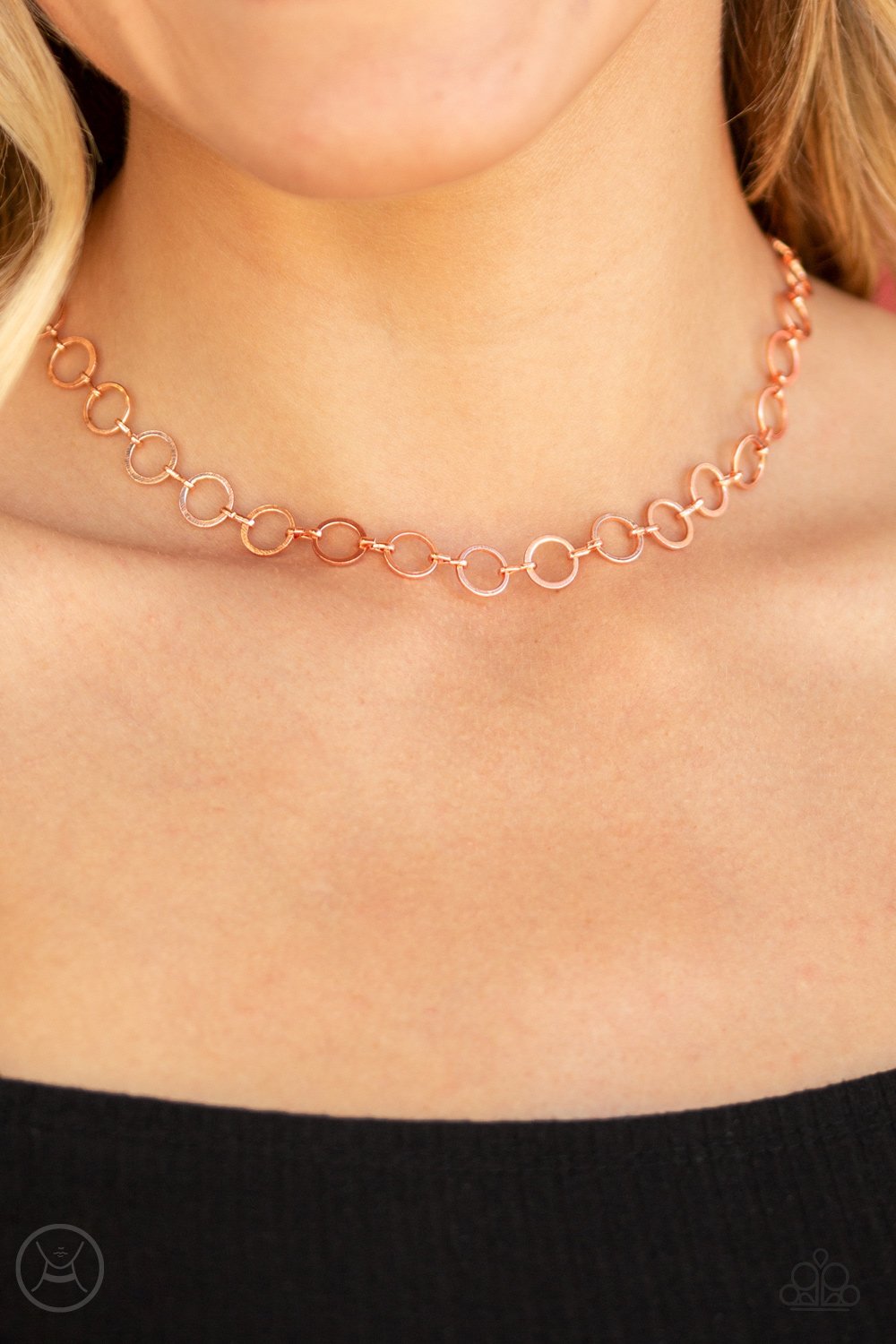 Roundabout Radiance-copper-Paparazzi necklace