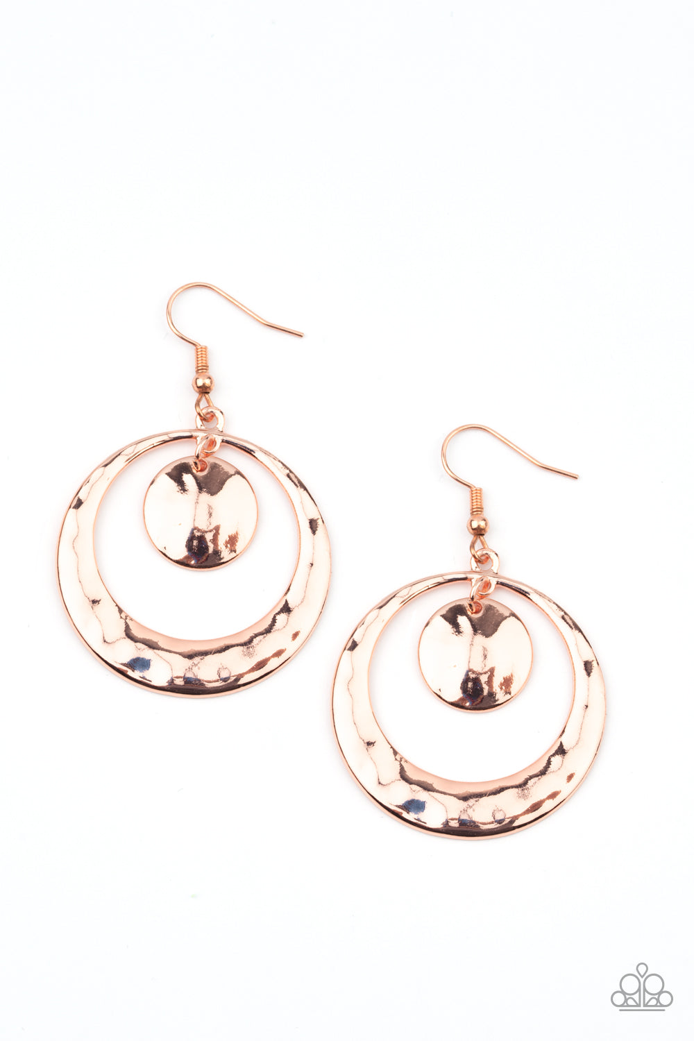 Rounded Radiance - copper - Paparazzi earrings