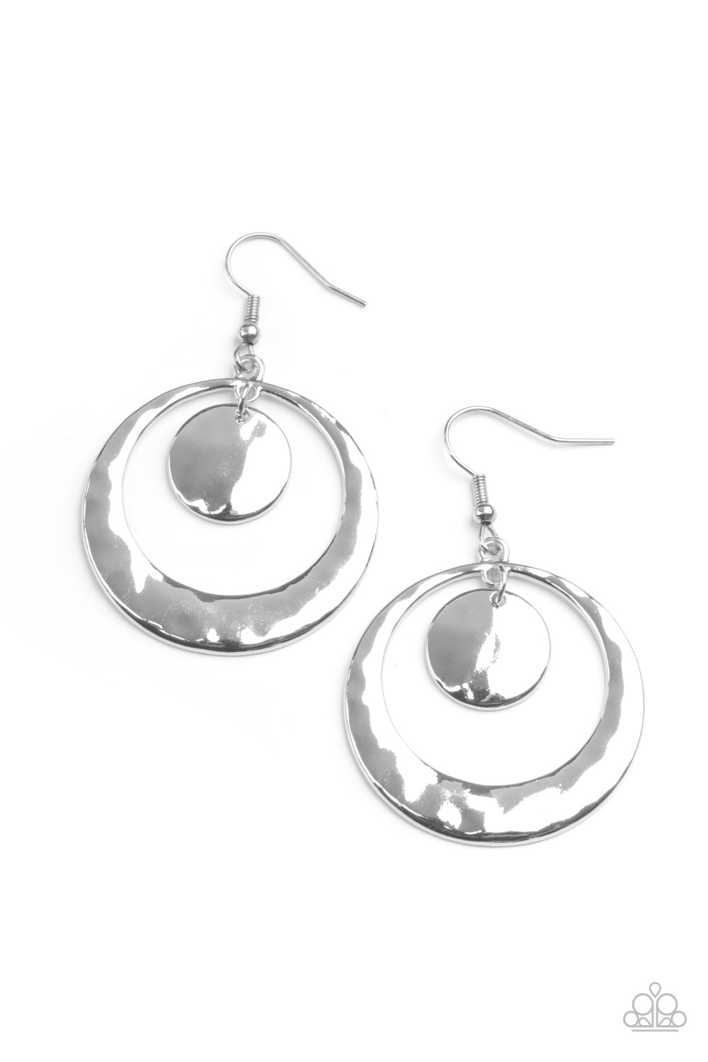 Rounded Radiance - silver - Paparazzi earrings
