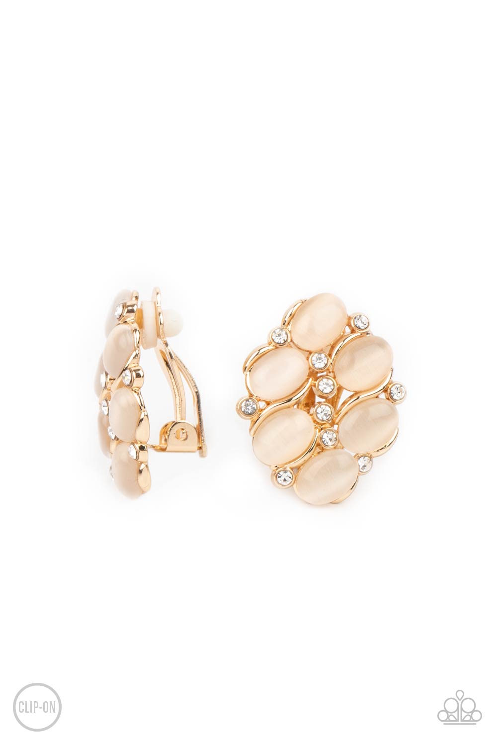Row, Row, Row Your YACHT - gold - Paparazzi CLIP ON earrings