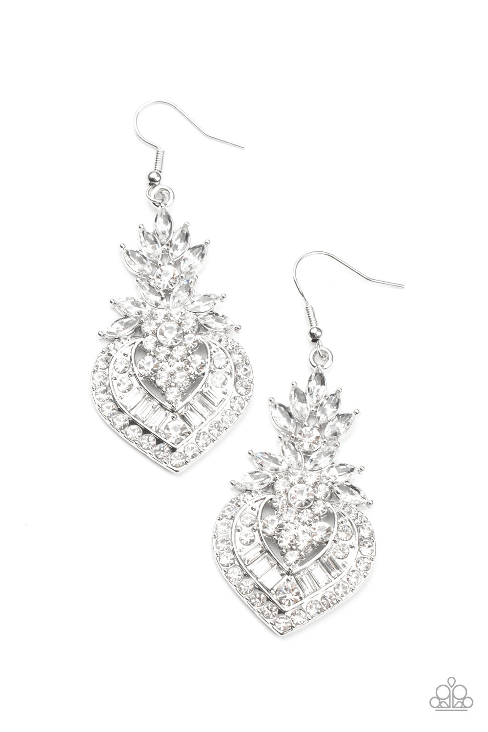Royal Hustle - white - Paparazzi earrings