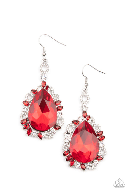 Royal Recognition - red - Paparazzi earrings
