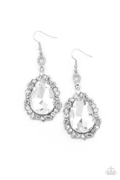 Royal Recognition - white - Paparazzi earrings