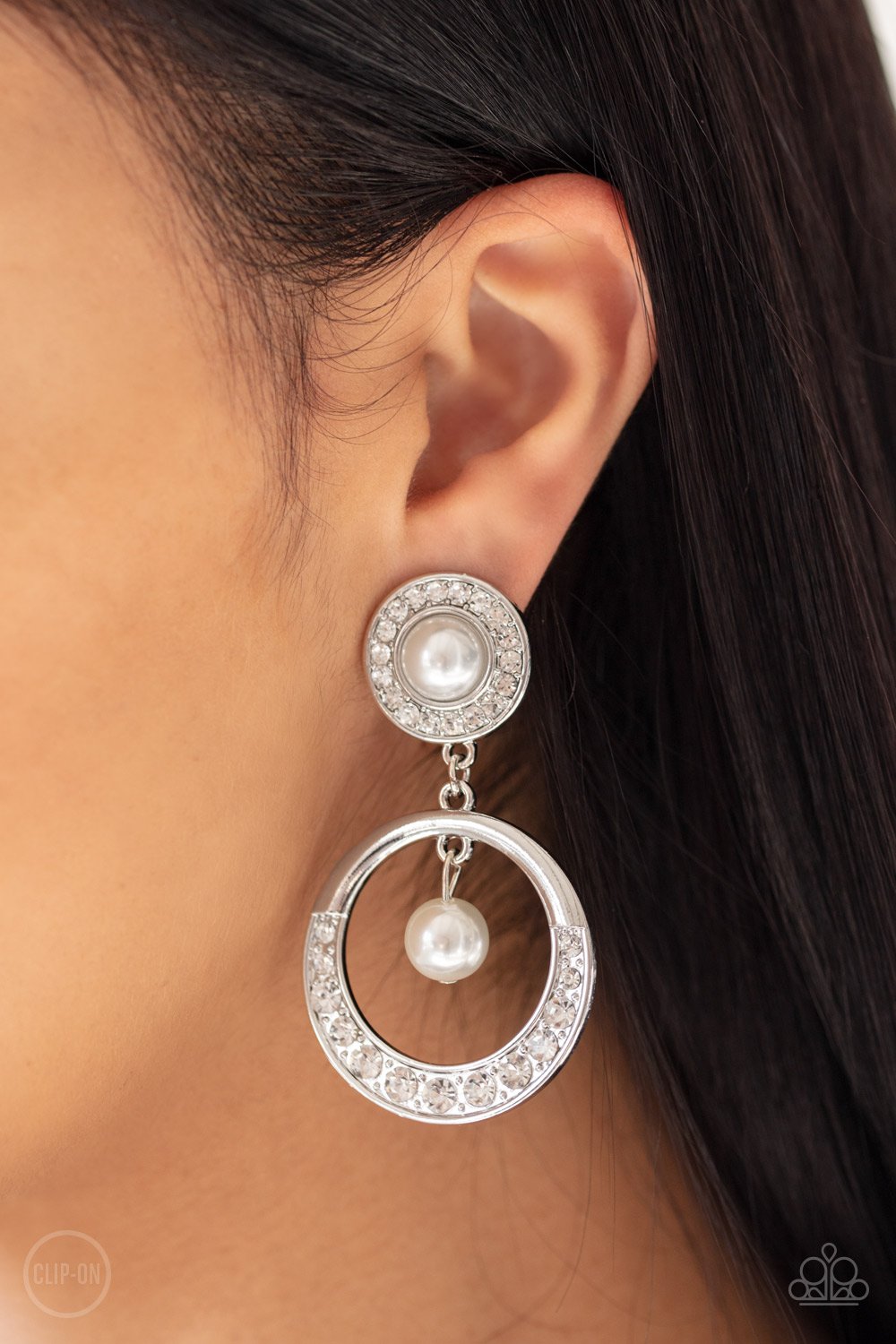 Royal Revival-white-Paparazzi earrings