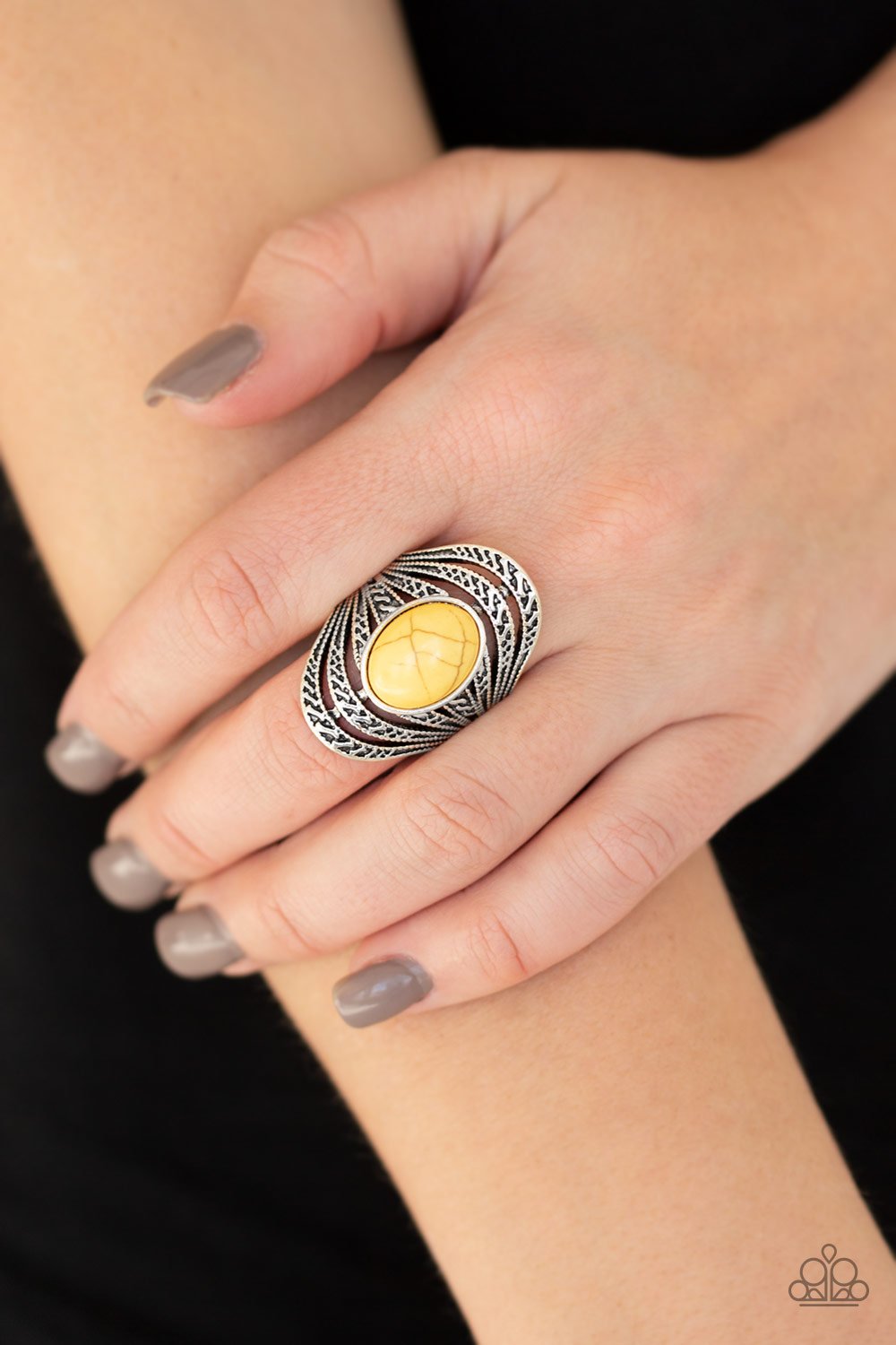 Royal Roamer-yellow-Paparazzi ring