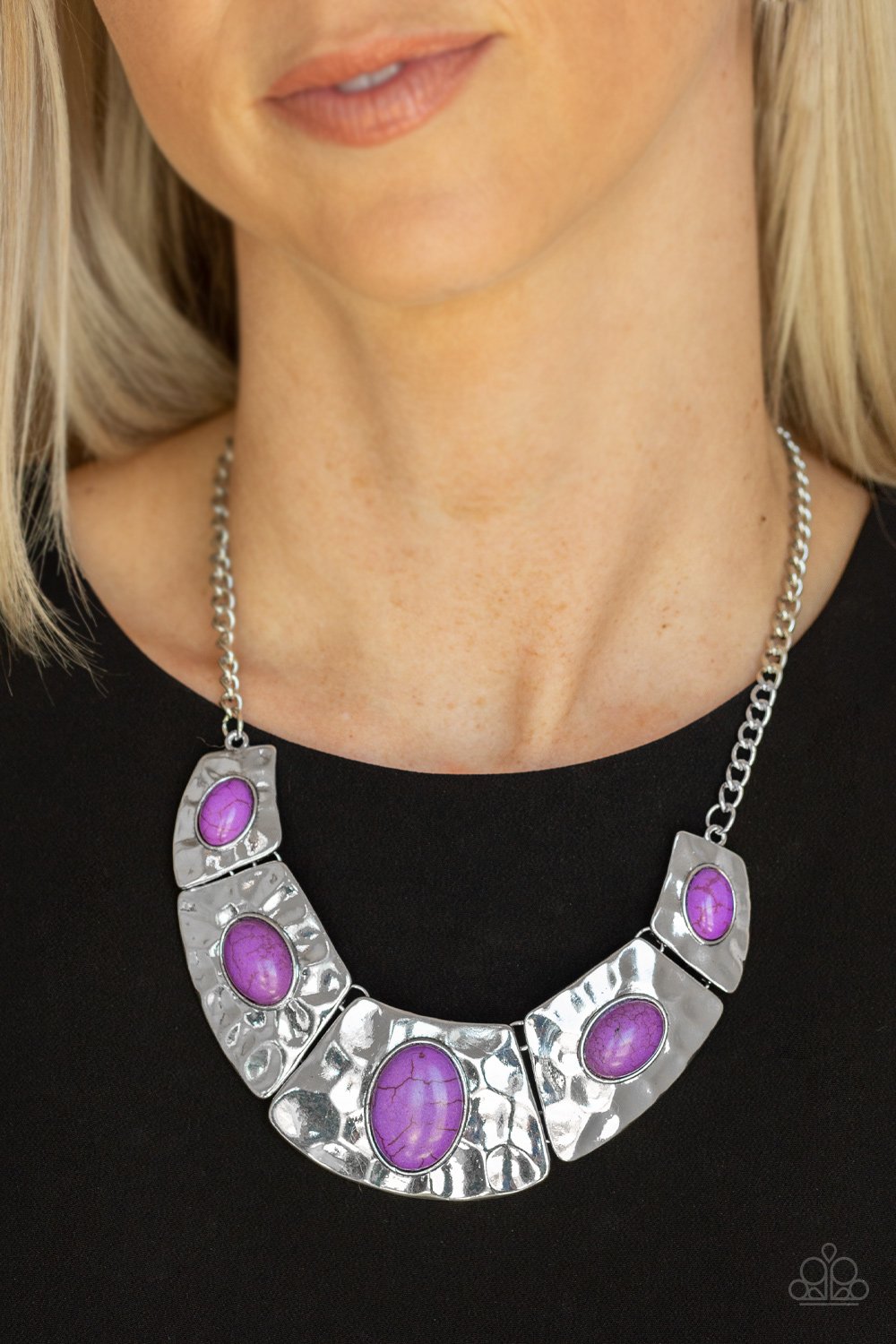 Ruler in Favor-purple-Paparazzi necklace