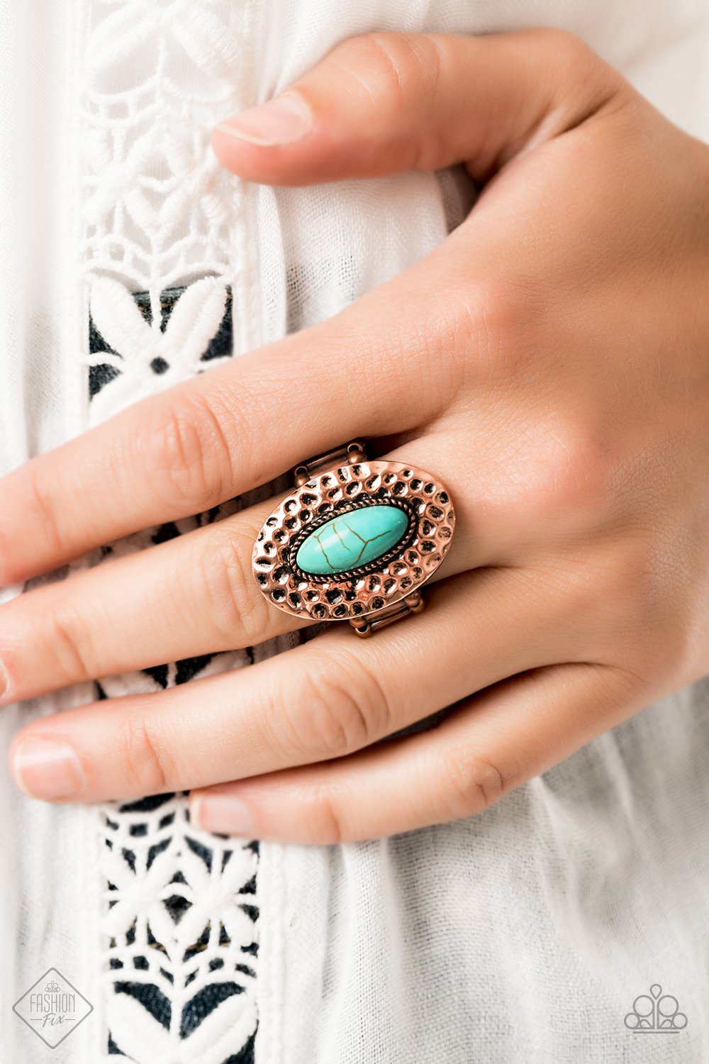 Ruler Radiance-copper-Paparazzi ring