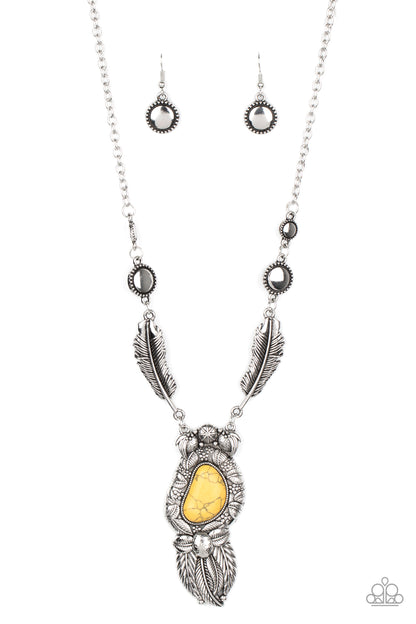 Ruler of the Roost - yellow - Paparazzi necklace