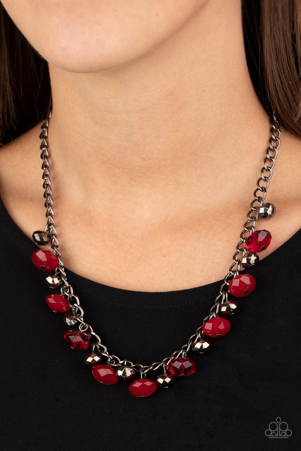 Runway Rebel - red - Paparazzi necklace