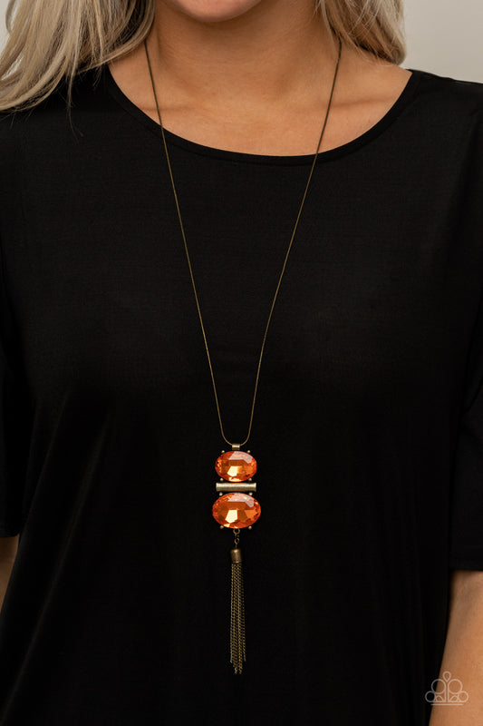 Runway Rival - orange - Paparazzi necklace