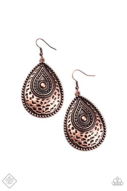Rural Muse - copper - Paparazzi earrings