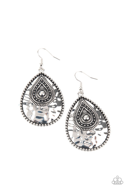 Rural Muse - silver - Paparazzi earrings