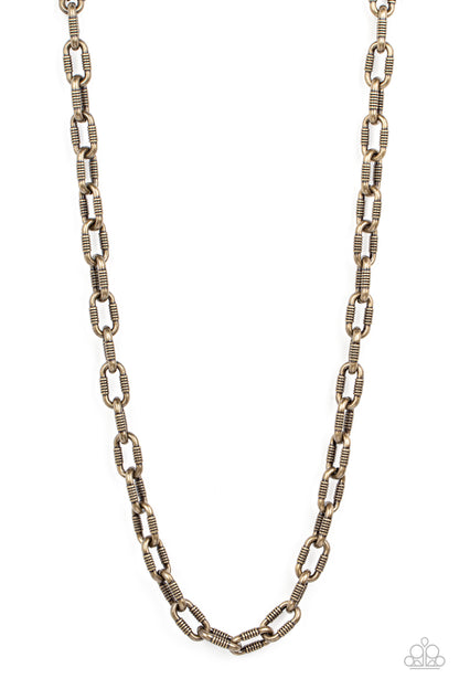 Rural Recruit - brass - Paparazzi MENS necklace