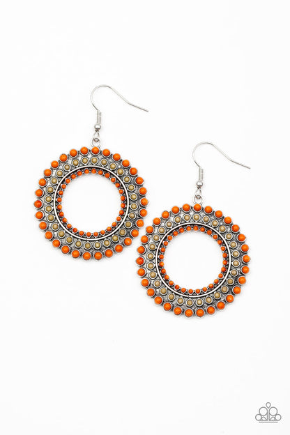 Rural Ripple - orange - Paparazzi earrings