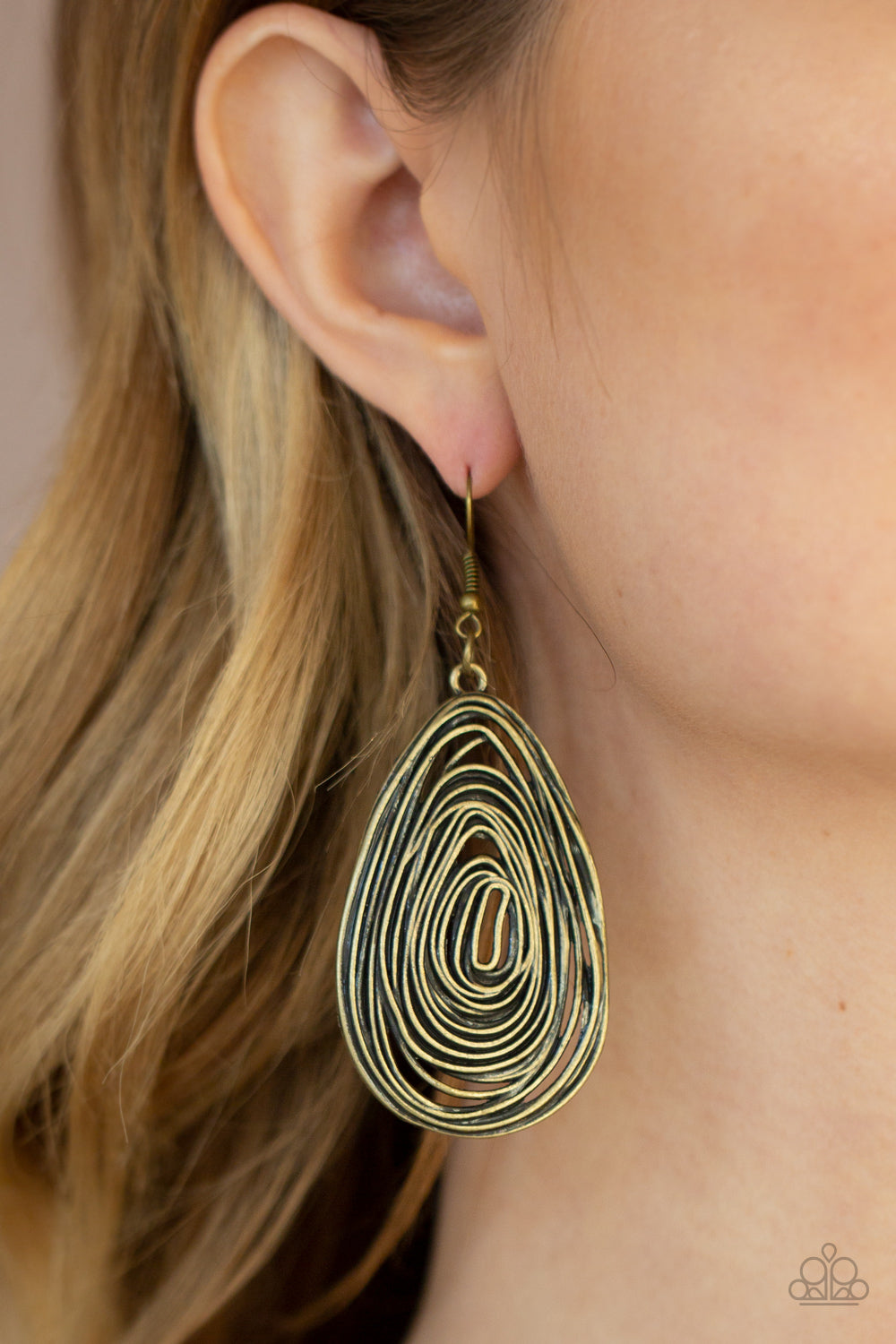 Rural Ripples - brass - Paparazzi earrings