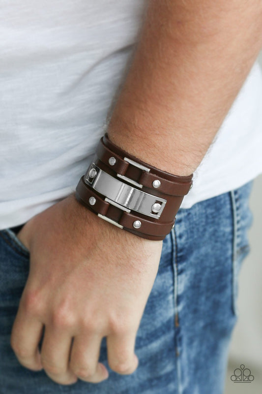 Rural Ranger-brown-Paparazzi mens bracelet