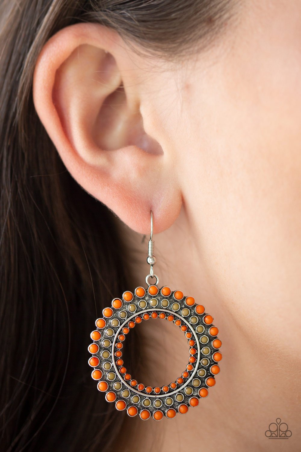 Rural Ripple-orange-Paparazzi earrings