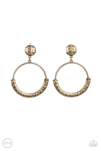 Rustic Horizons - brass - Paparazzi CLIP ON earrings