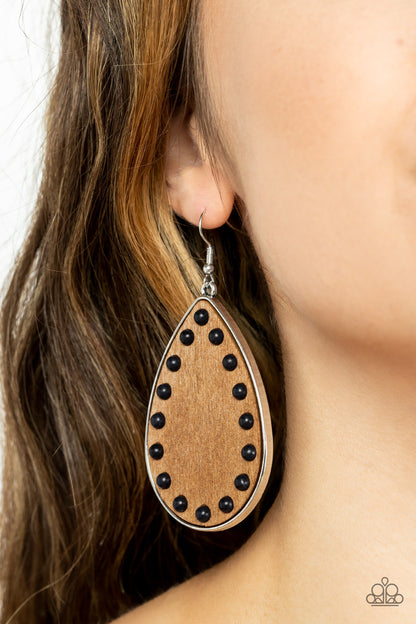 Rustic Refuge - black - Paparazzi earrings