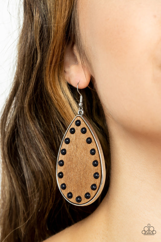 Rustic Refuge - black - Paparazzi earrings