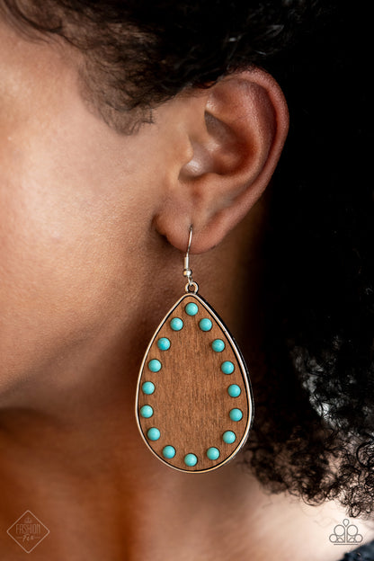 Rustic Refuge - blue - Paparazzi earrings