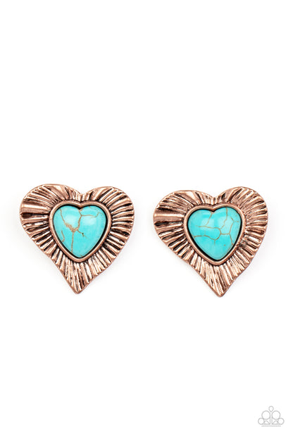 Rustic Romance - copper - Paparazzi earrings