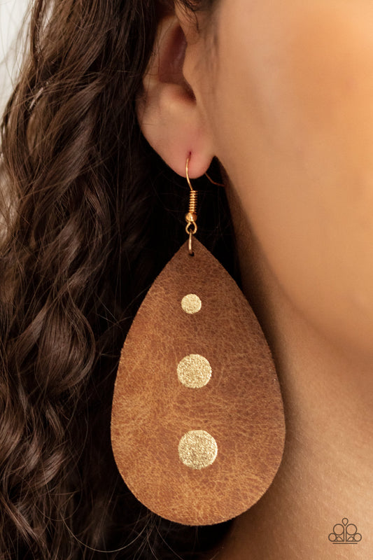 Rustic Torrent - gold - Paparazzi earrings