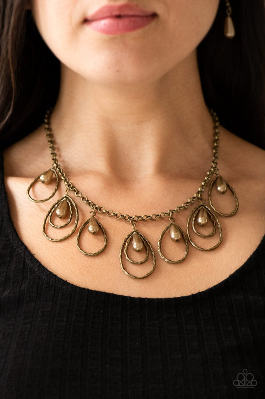 Rustic Ritz - brass - Paparazzi necklace