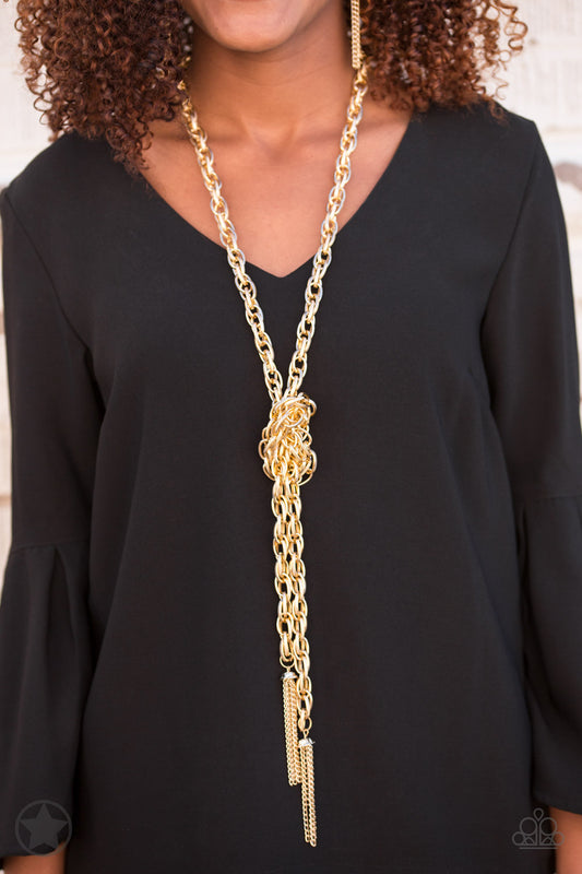 SCARFed for Attention - Gold - Paparazzi necklace