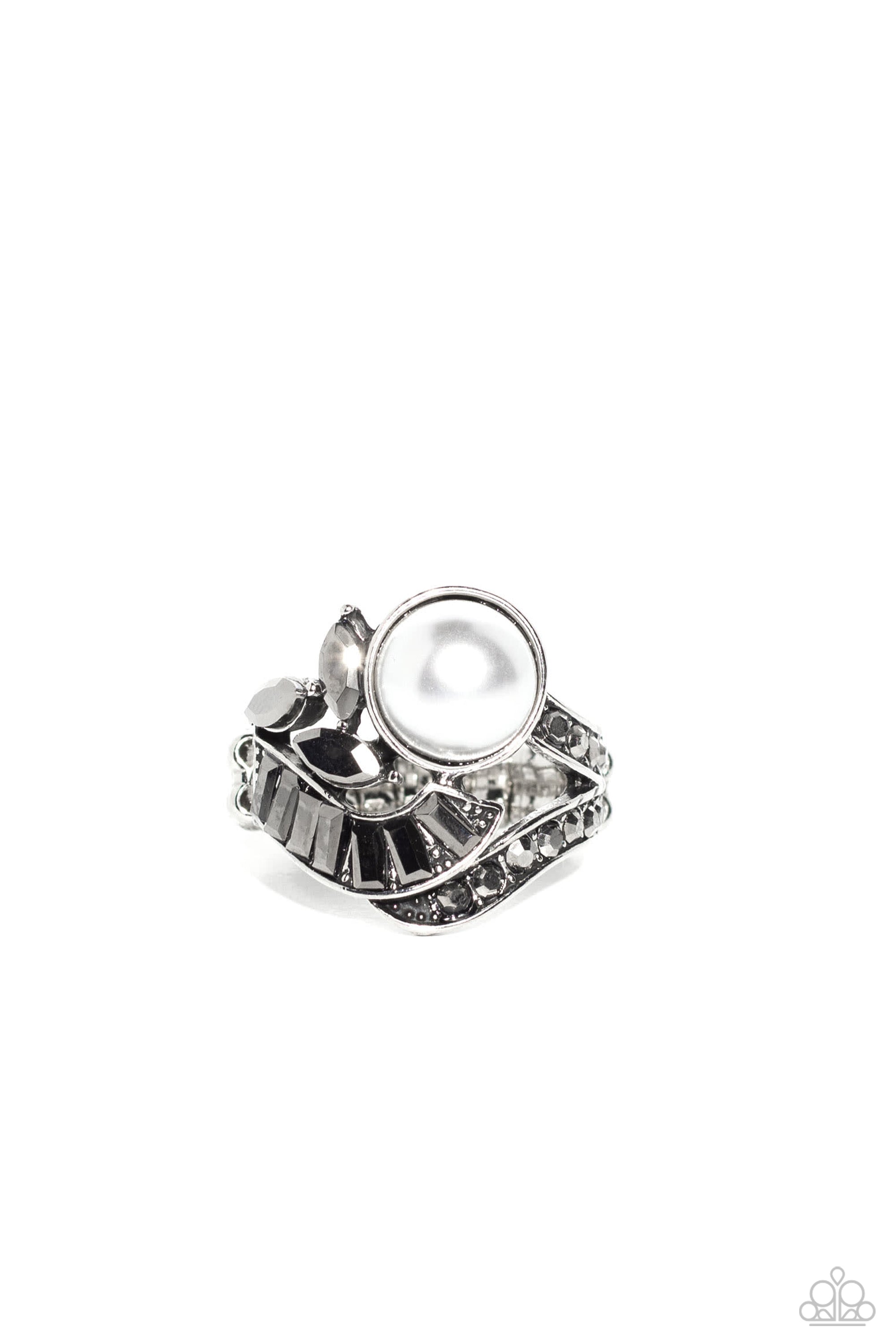 Silver Pearl Cluster Ring