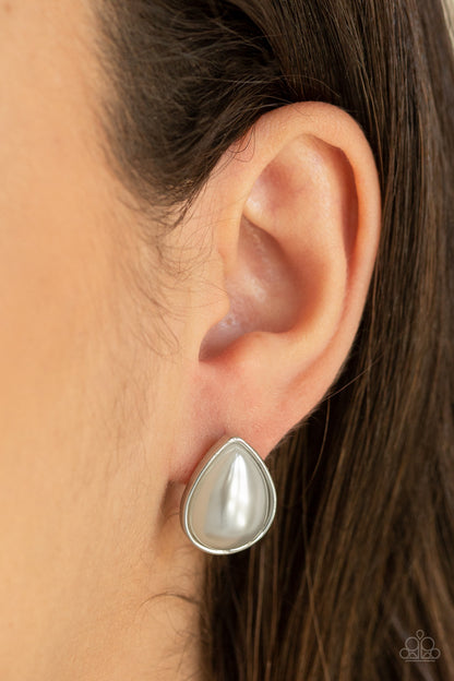SHEER Enough - white - Paparazzi earrings