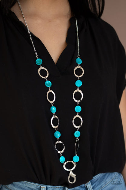 SHELL Your Soul-blue-Paparazzi LANYARD necklace