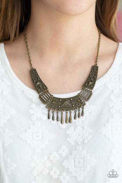 STEER It Up-brass-Paparazzi necklace