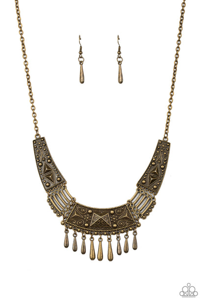 STEER It Up - brass - Paparazzi necklace