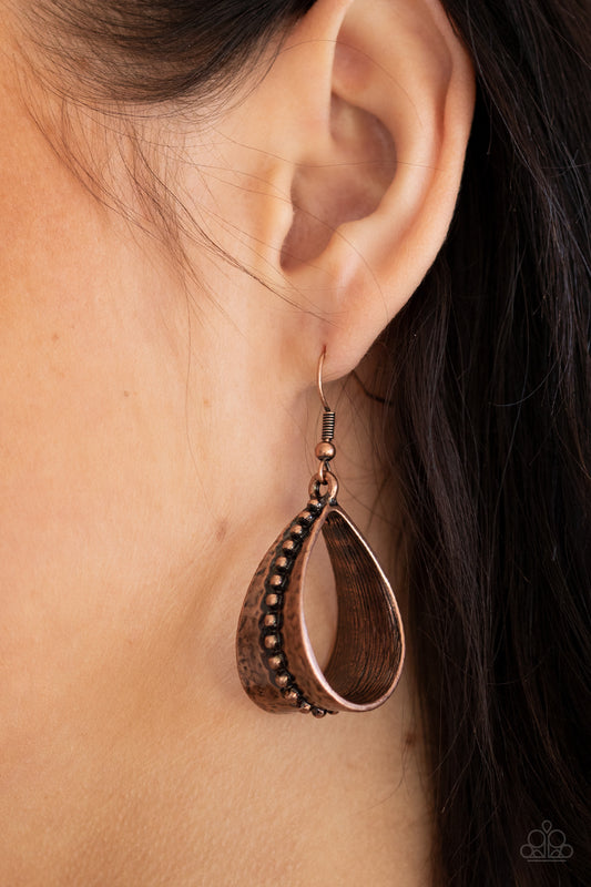 STIRRUP Some Trouble - copper - Paparazzi earrings