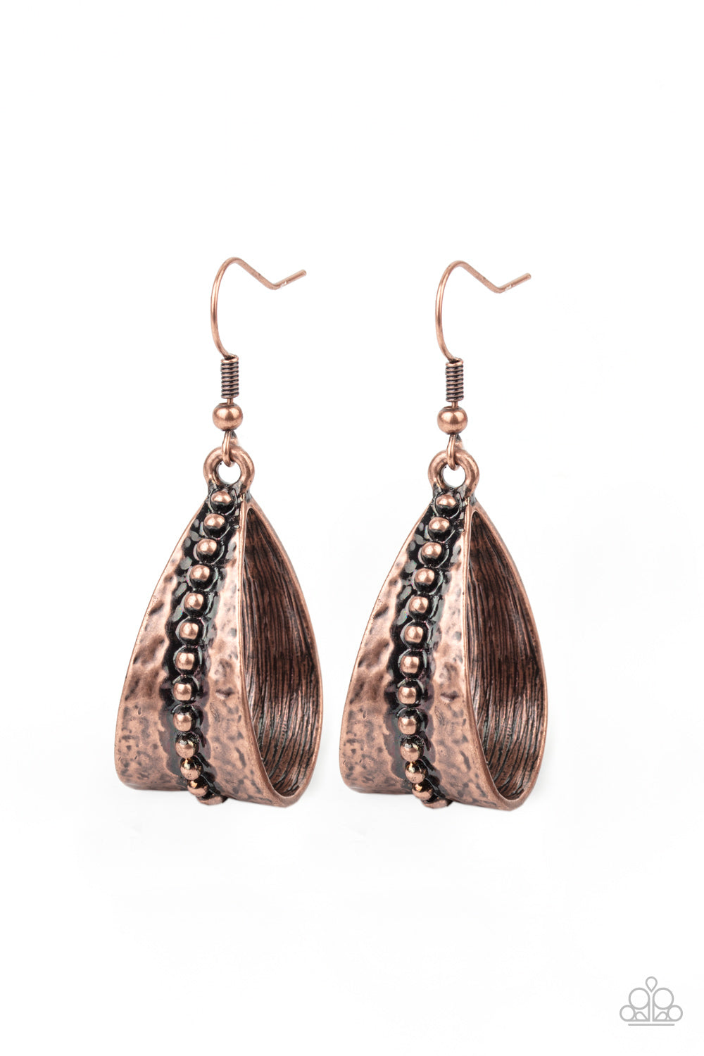 STIRRUP Some Trouble - copper - Paparazzi earrings