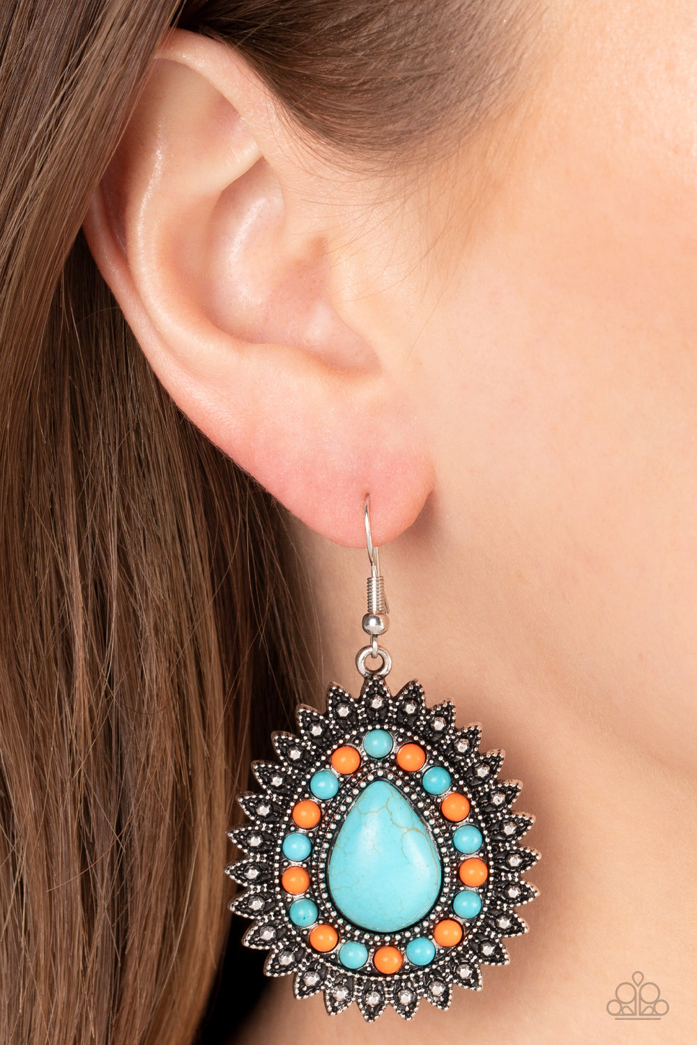 Sagebrush Sabbatical - blue - Paparazzi earrings