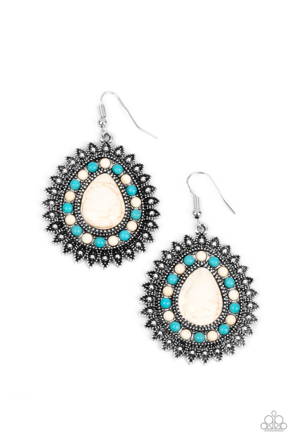 Sagebrush Sabbatical white Paparazzi earrings JewelryBlingThing