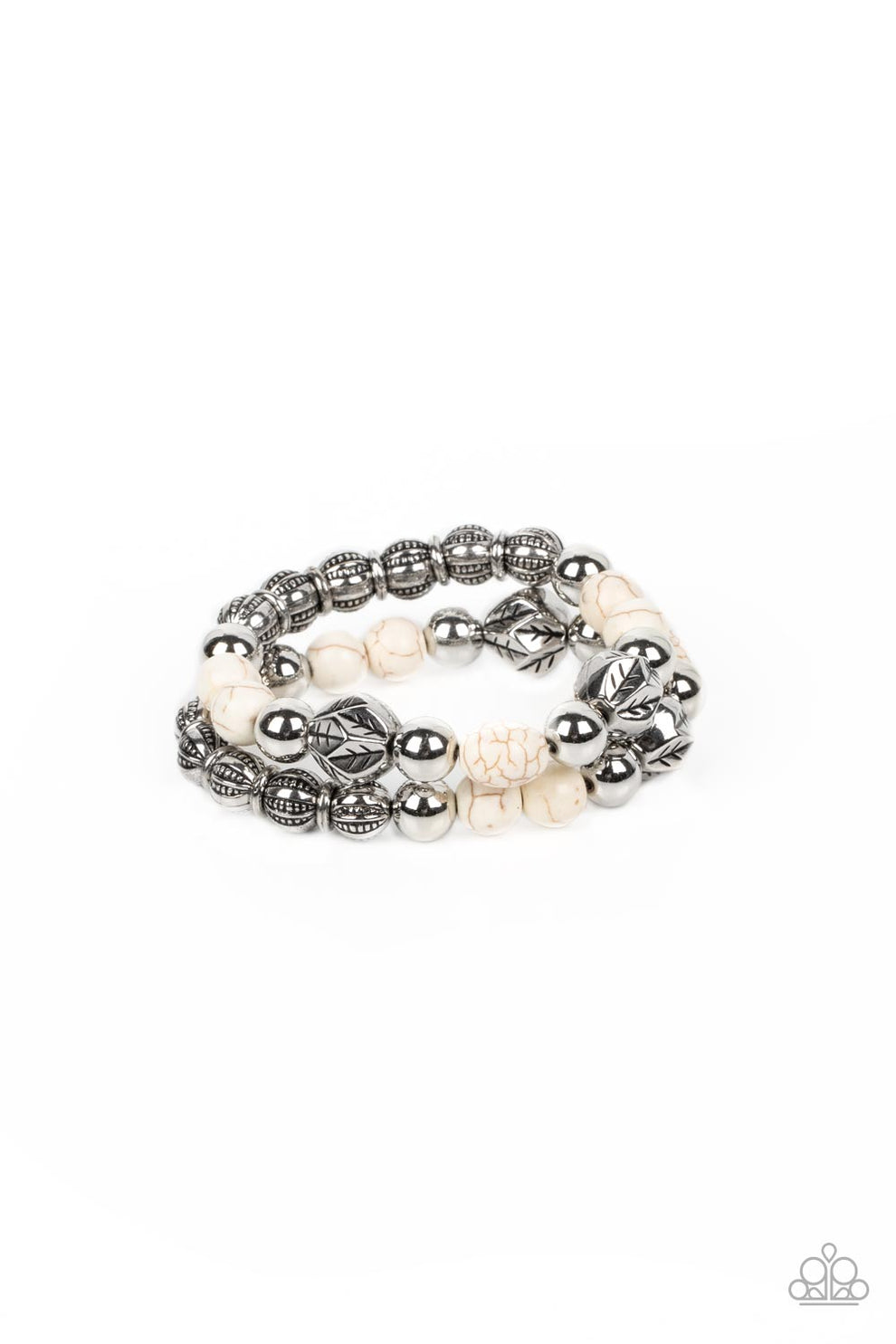 Sagebrush Saga - white - Paparazzi bracelet – JewelryBlingThing