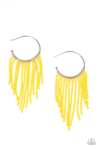 Saguaro Breeze - yellow - Paparazzi earrings